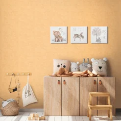 Vliestapete Kinder Einfarbig Betonoptik Gelb 77179-1