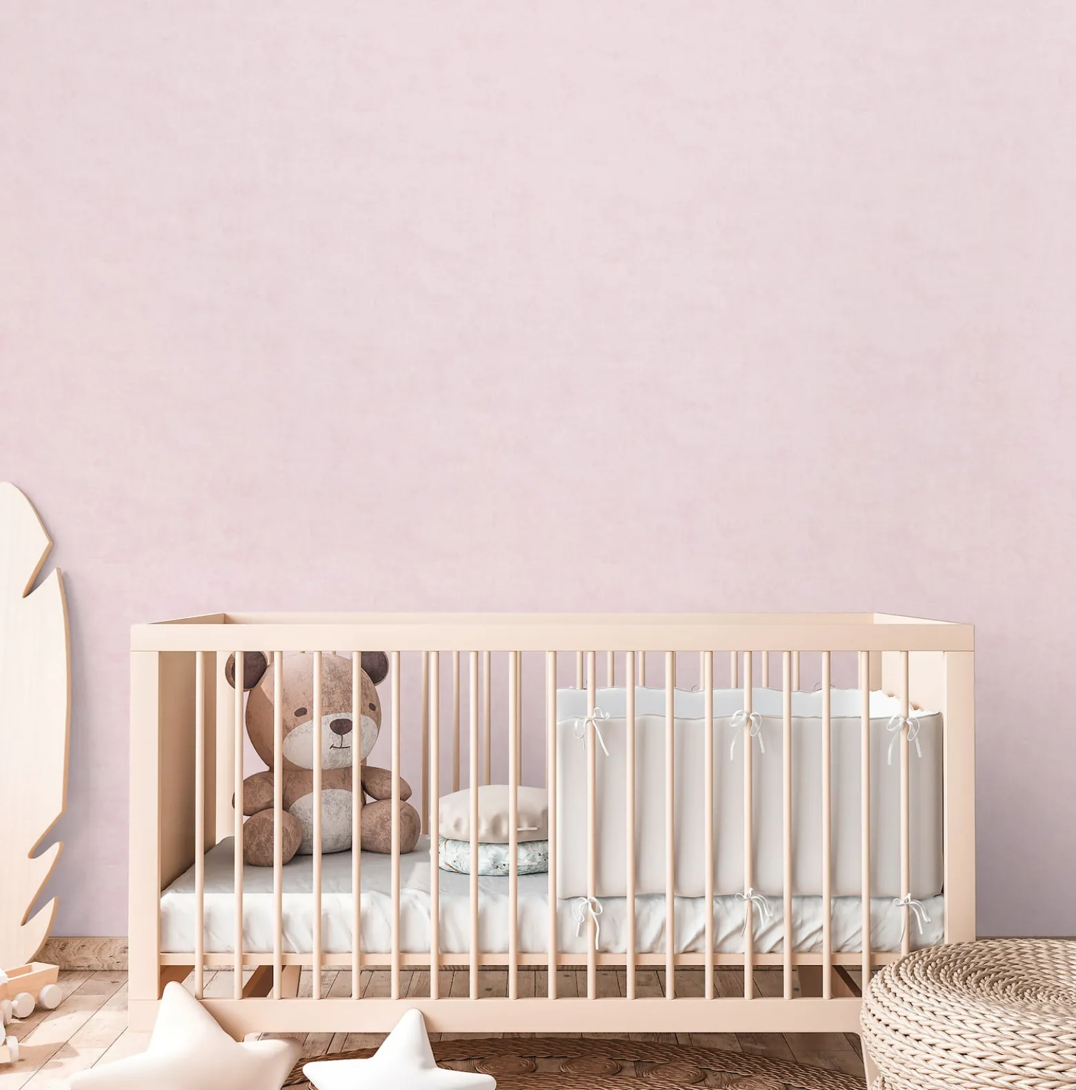 Vliestapete Kinder Einfarbig Betonoptik Rosa 77178-4