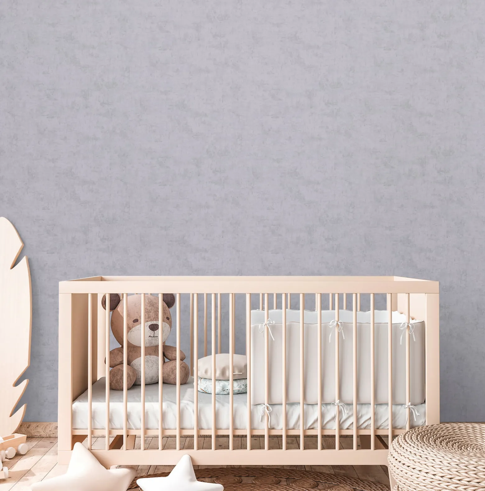 Vliestapete Kinder Einfarbig Betonoptik Dunkelgrau 77179-6