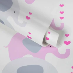 Vliestapete Kinder Elefanten Rosa 38135-2