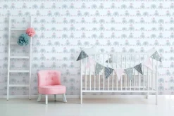 Vliestapete Kinder Elefanten rosa grau weiß 38113-2