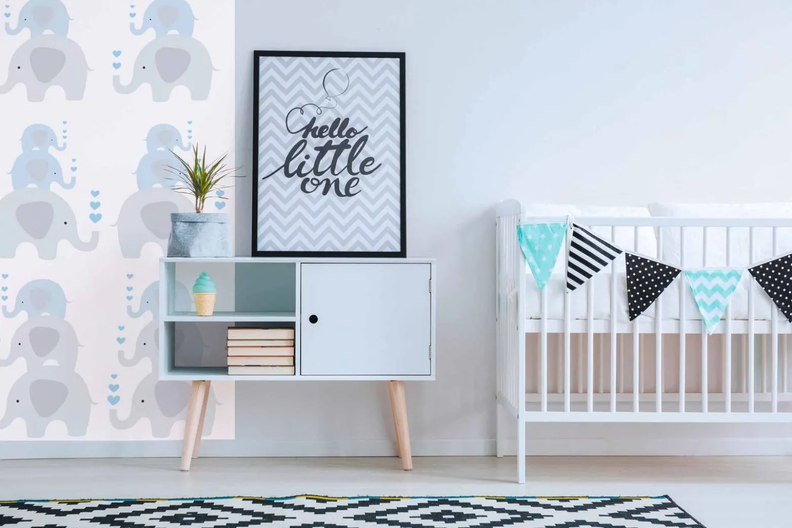 Vliestapete Kinder Elefanten Blau 38135-1