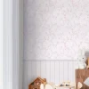 Vliestapete Kinder Floral Blumen Paneele Rosa Grau 77075-1