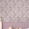Vliestapete Kinder Floral Vögel Paneele Rosa Grau 77074-1