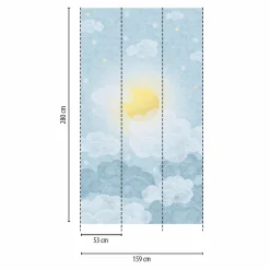 Vliestapete Kinder Himmel Mond Blau Gelb 77064-1