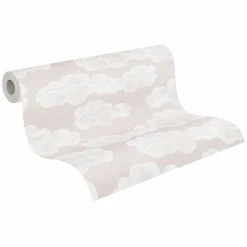 Vliestapete Kinder Himmel Wolken Beige Weiß 77143-3