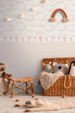 Vliestapete Kinder Himmel Wolken Beige Weiß 77143-3