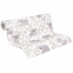 Vliestapete Kinder Koalas Bäume Beige Grün 77134-1