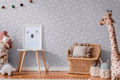 Vliestapete Kinder Kreise Abstrakt Grau Weiß 77139-1