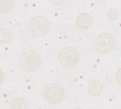 Vliestapete Kinder Kreise Abstrakt Beige Rosa 77139-3