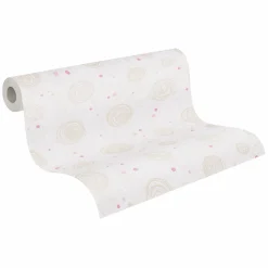 Vliestapete Kinder Kreise Abstrakt Beige Rosa 77139-3