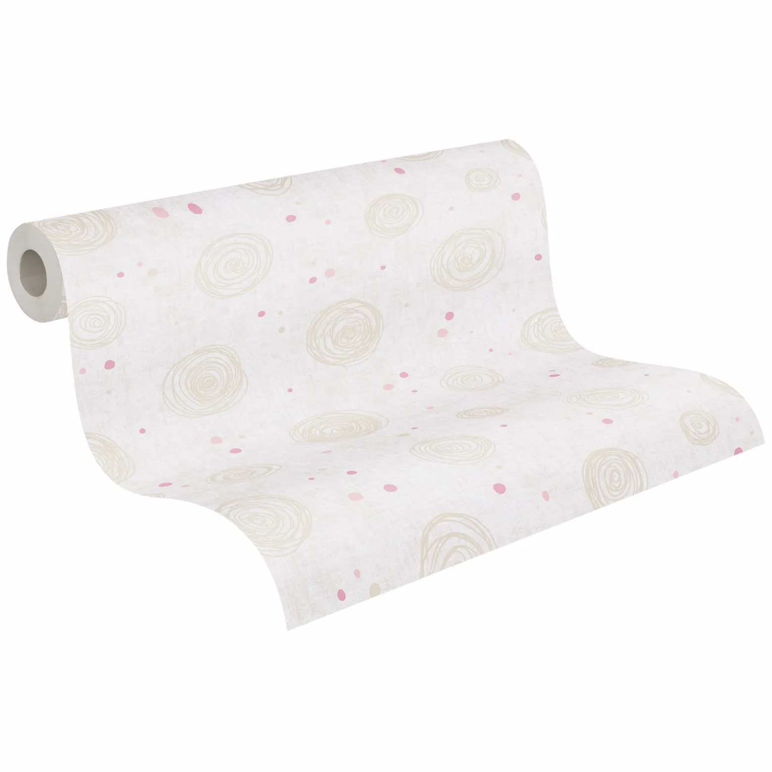 Vliestapete Kinder Kreise Abstrakt Beige Rosa 77139-3