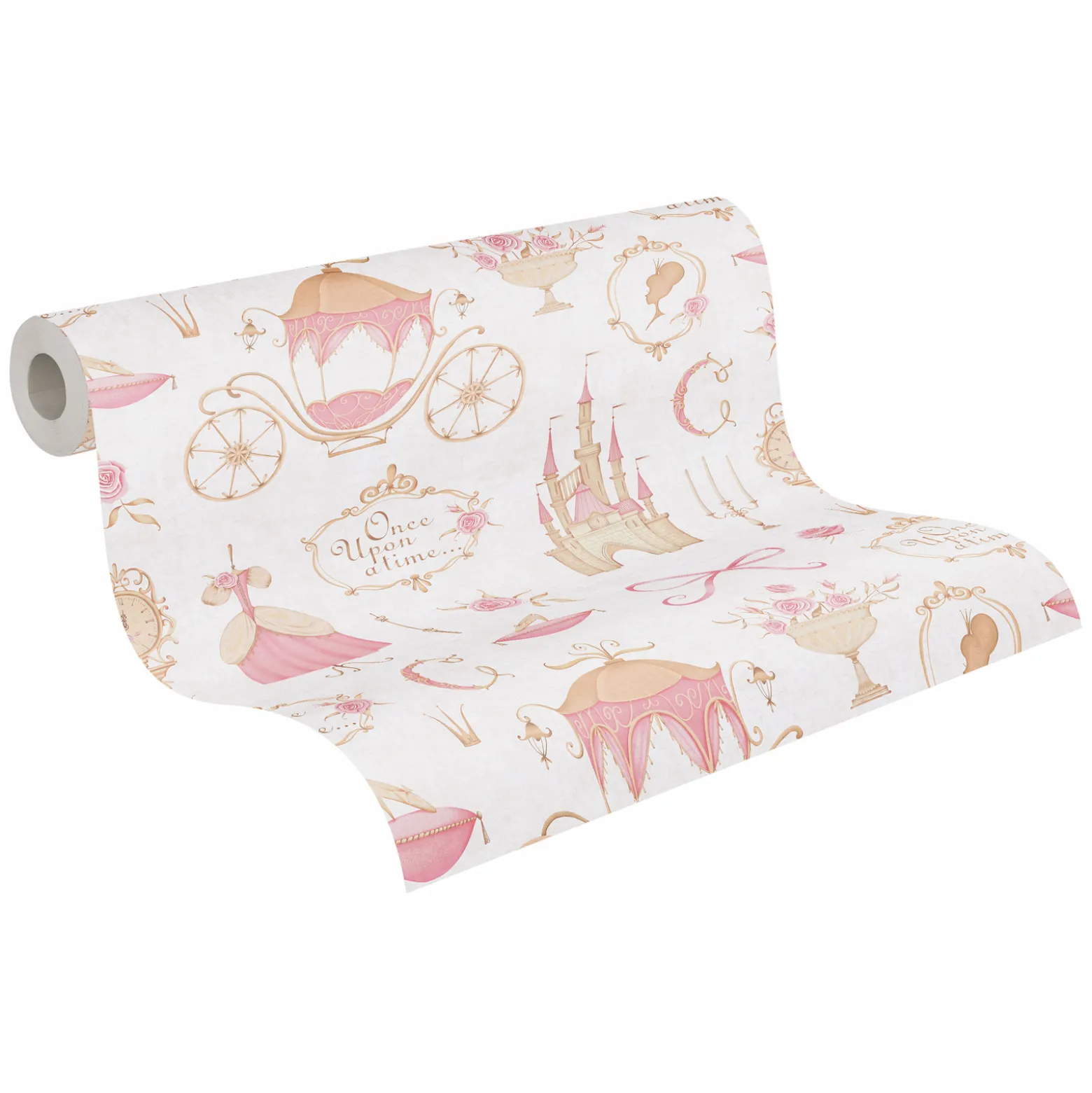Vliestapete Kinder Prinzessin Märchen Creme Rosa 77130-1