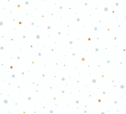 Vliestapete Kinder Punkte blau gelb weiß 38116-2