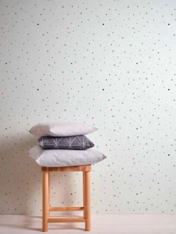 Vliestapete Kinder Punkte grau rot weiß 38116-4