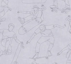 Vliestapete Kinder Skater Abstrakt Grau 77174-1