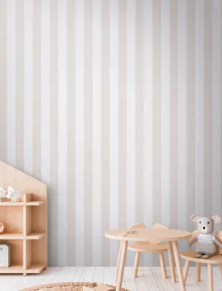 Vliestapete Kinder Streifen Beige Creme 77078-1