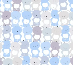 Vliestapete Kinder Teddys blau grau weiß 38129-1