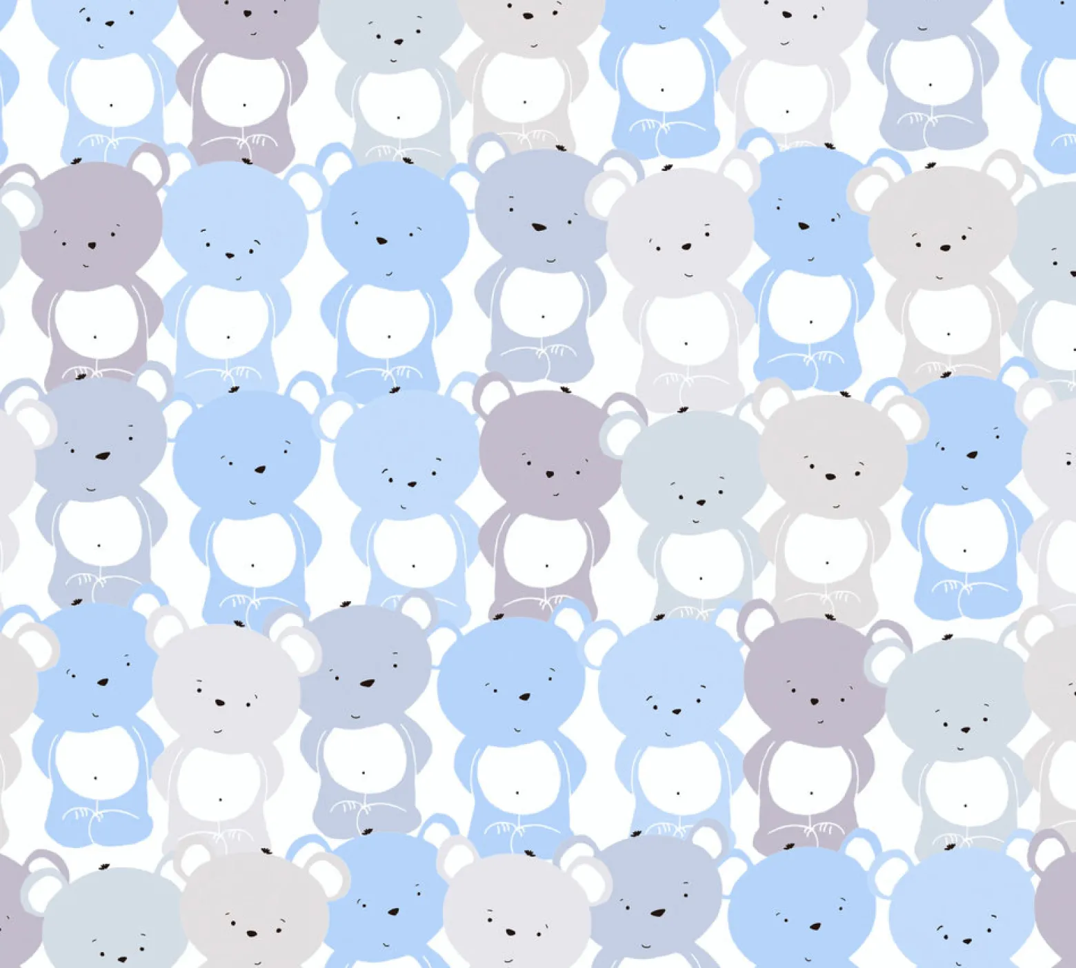 Vliestapete Kinder Teddys blau grau weiß 38129-1