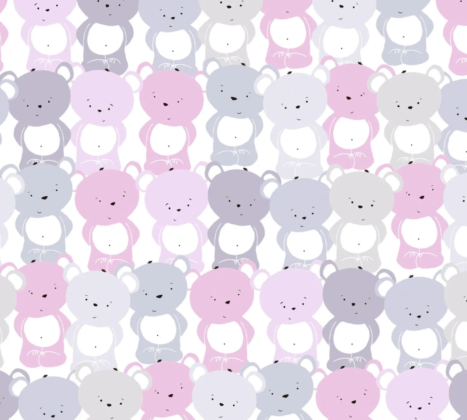 Vliestapete Kinder Teddys rosa grau weiß 38129-2