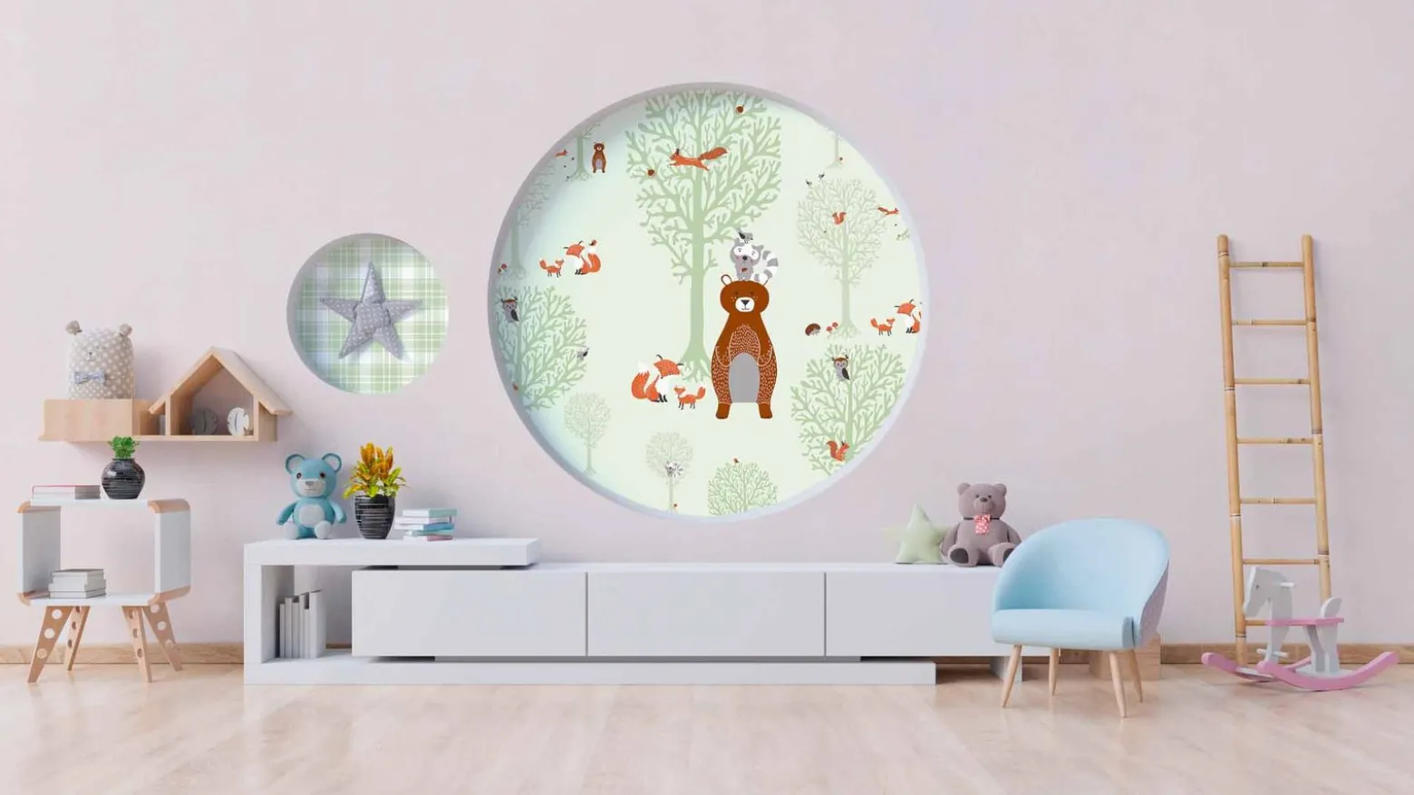 Vliestapete Kinder Uni-Design grau-beige 38321-1