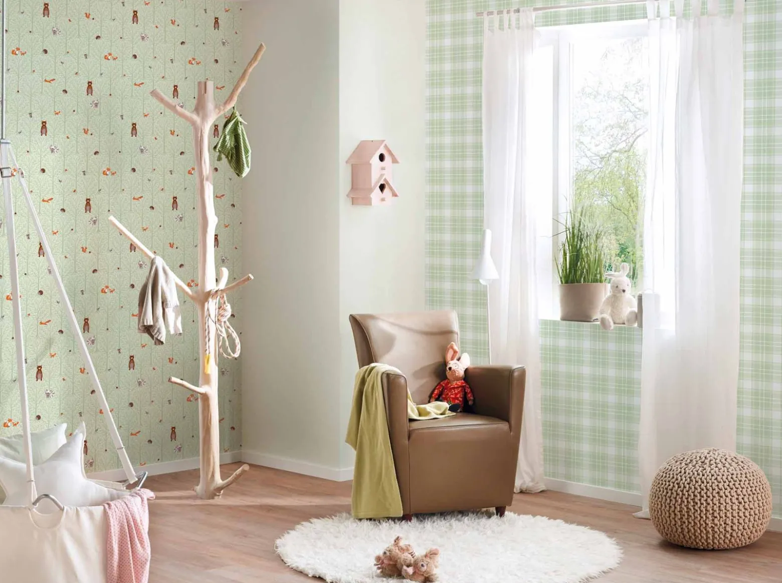 Vliestapete Kinder Uni-Design creme 38319-8