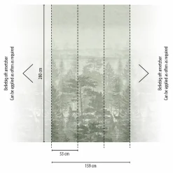 Vliestapete Kinder Wald Nebel Grün Grau 77069-1