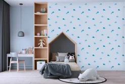 Vliestapete Kinder Wasser Wal blau grau 38144-1