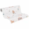 Vliestapete Kinder Zirkus Tiere Creme Bunt 77148-1