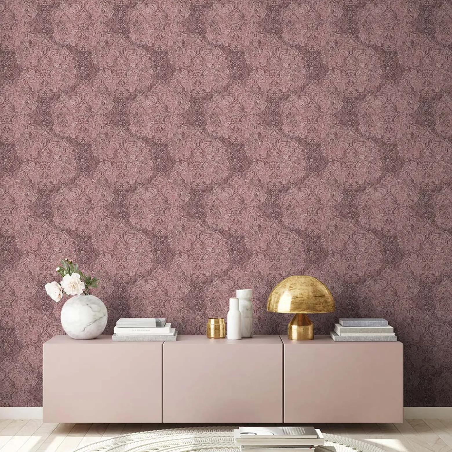 Vliestapete Klassik Barock rosa rot Mata Hari 38093-2