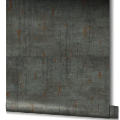 Vliestapete Kork Patina anthrazit kupfer Metallic 85751