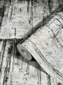 Vliestapete Kork Patina grau silber Metallic 85748