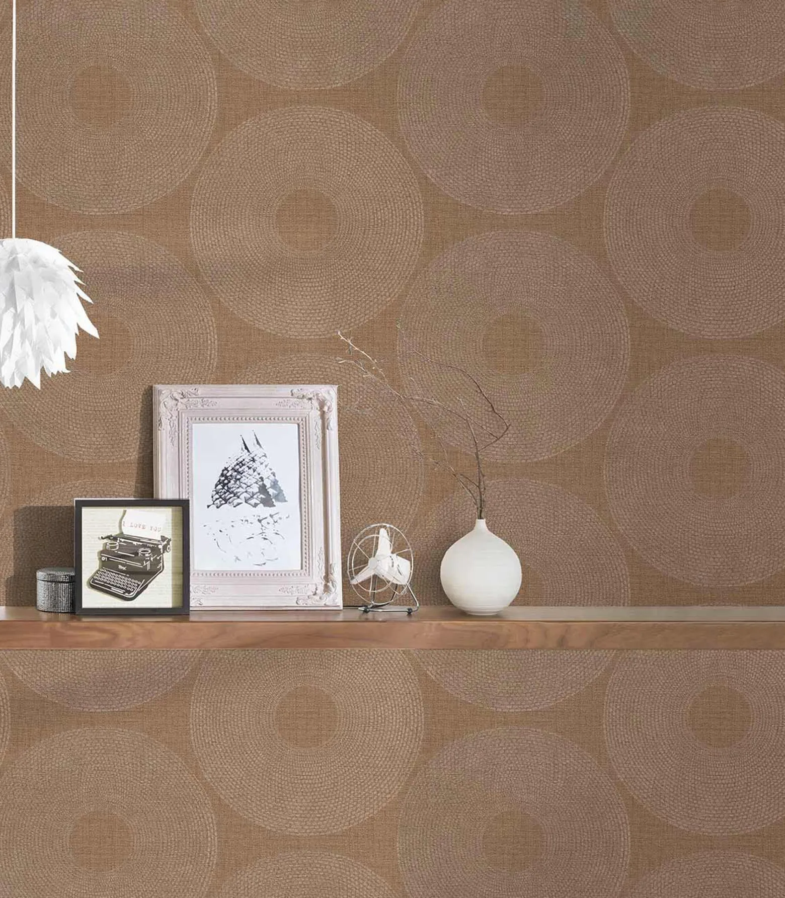 Vliestapete Kreise Grafik braun silber Metallic 38524-5