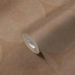 Vliestapete Kreise Grafik braun silber Metallic 38524-5