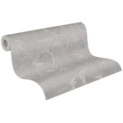 Vliestapete Kreise Grafik grau silber Metallic 37900-2