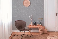 Vliestapete Kreise Grafik grau silber Metallic 37900-2