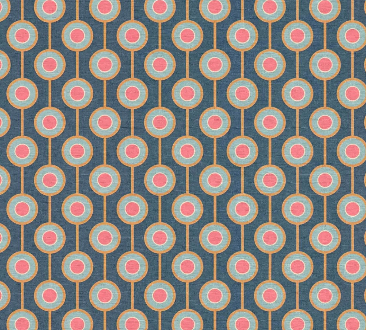 Vliestapete Kreise Retro Grafik Blau Orange 39537-1