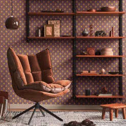 Vliestapete Kreise Retro Grafik Orange Lila 39537-2