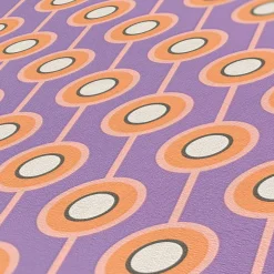 Vliestapete Kreise Retro Grafik Orange Lila 39537-2