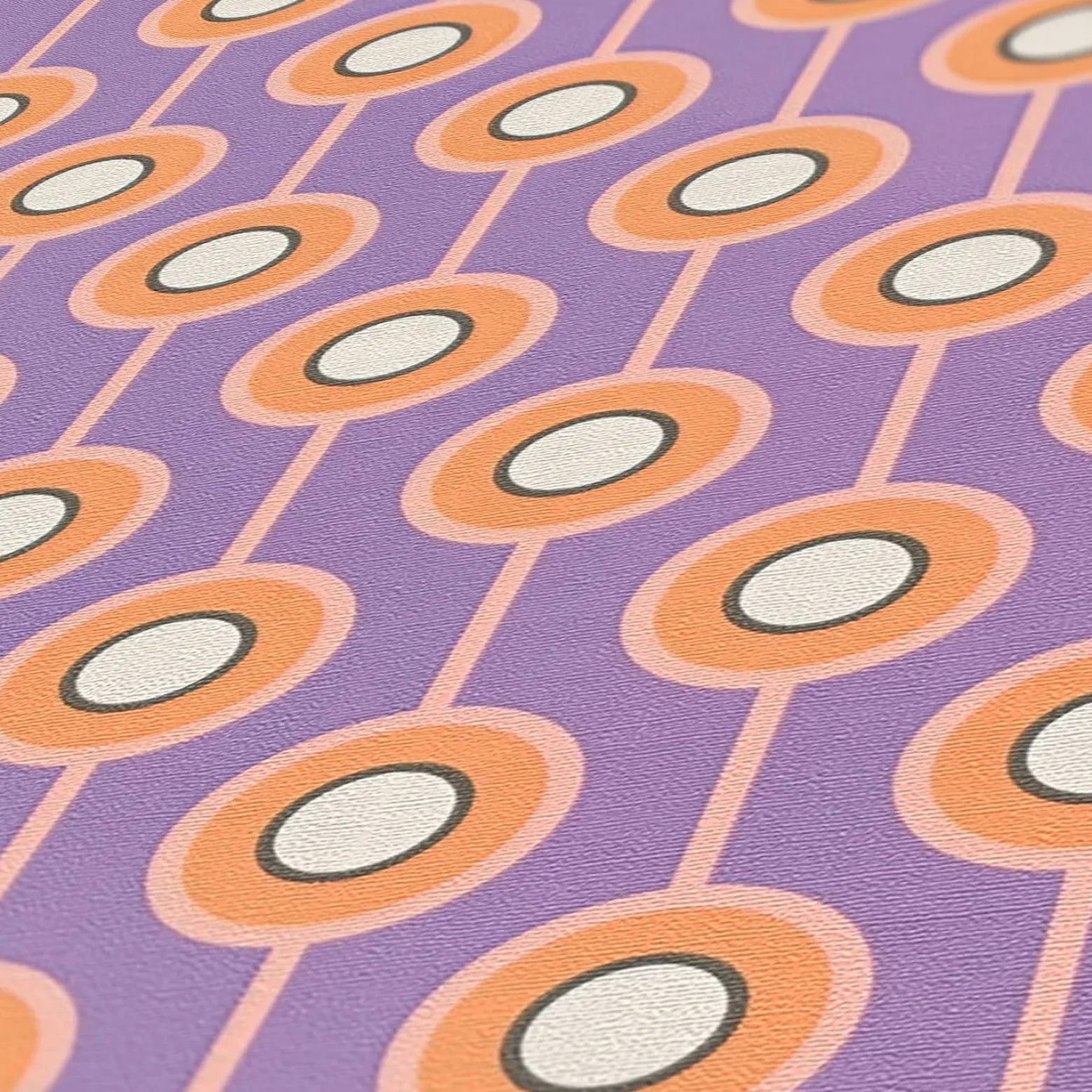 Vliestapete Kreise Retro Grafik Orange Lila 39537-2