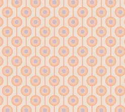 Vliestapete Kreise Retro Grafik Beige Orange 39537-5