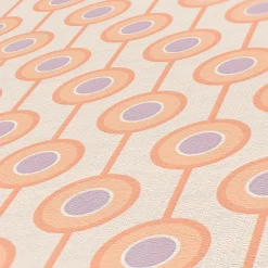 Vliestapete Kreise Retro Grafik Beige Orange 39537-5