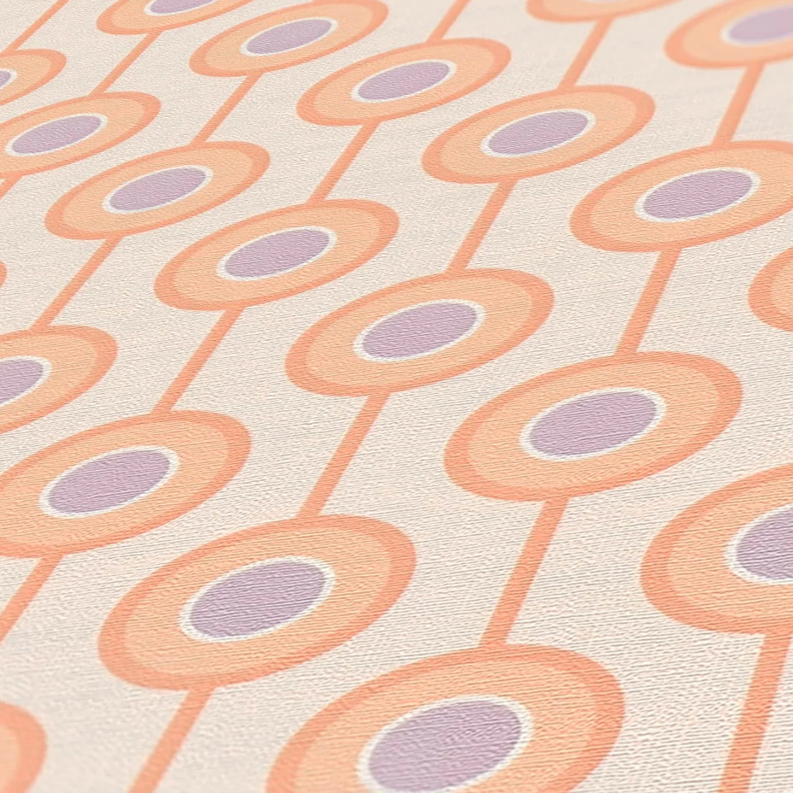 Vliestapete Kreise Retro Grafik Beige Orange 39537-5