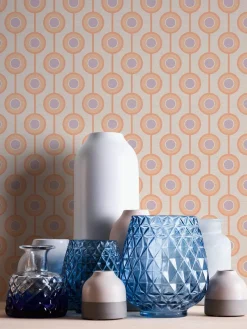 Vliestapete Kreise Retro Grafik Beige Orange 39537-5