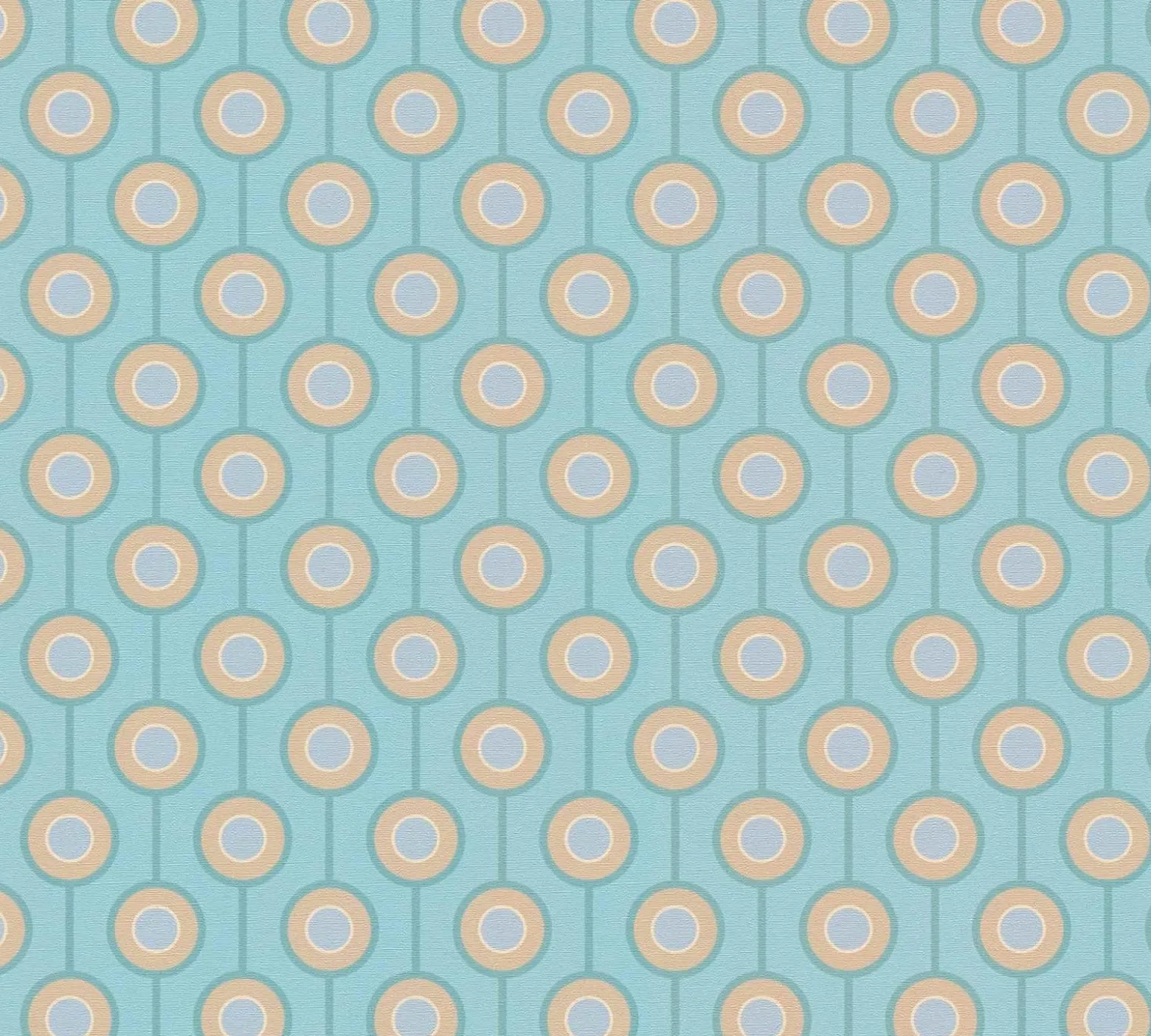 Vliestapete Kreise Retro Grafik Türkis Blau 39537-4