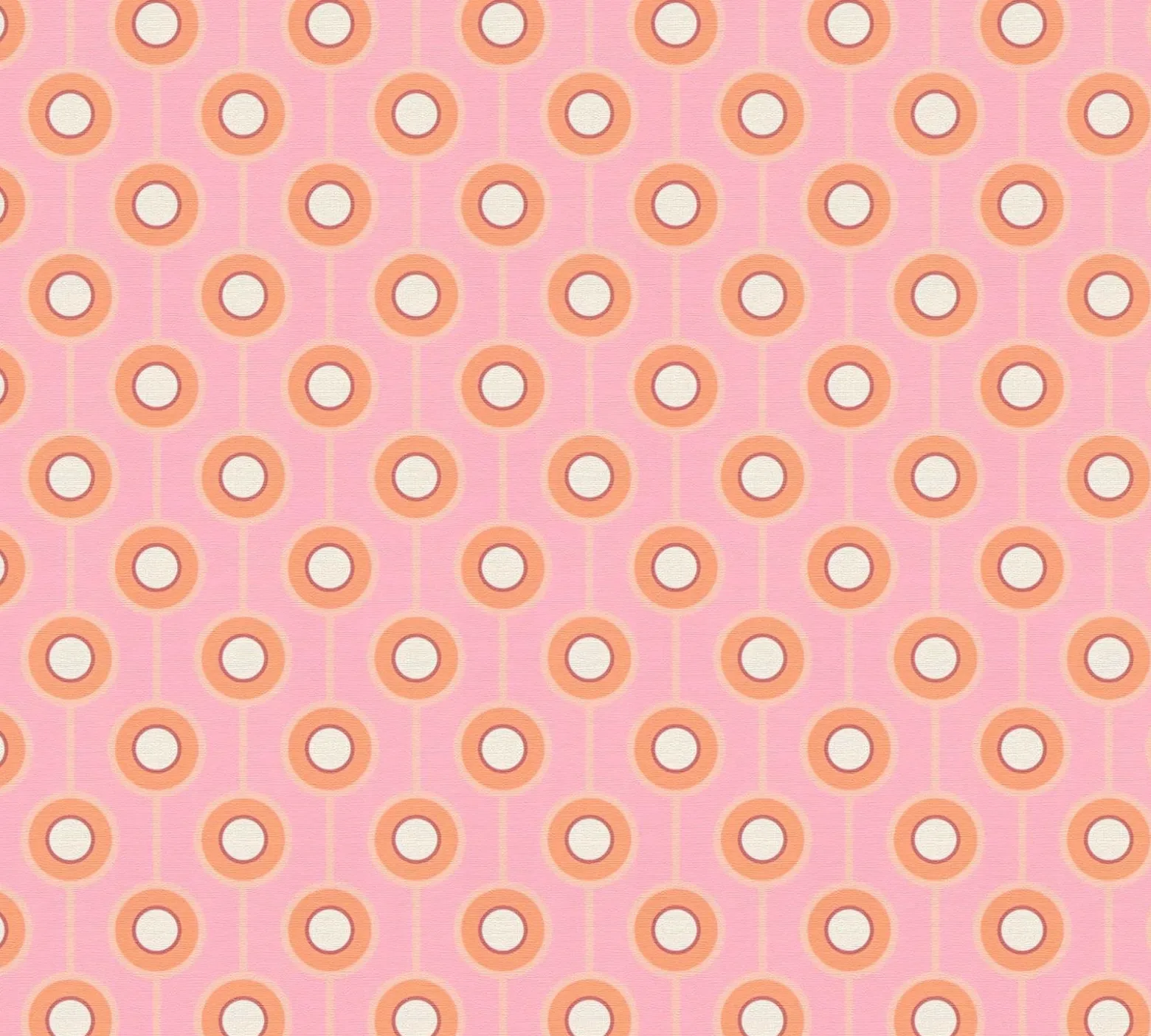 Vliestapete Kreise Retro Grafik Rosa Orange 39537-3