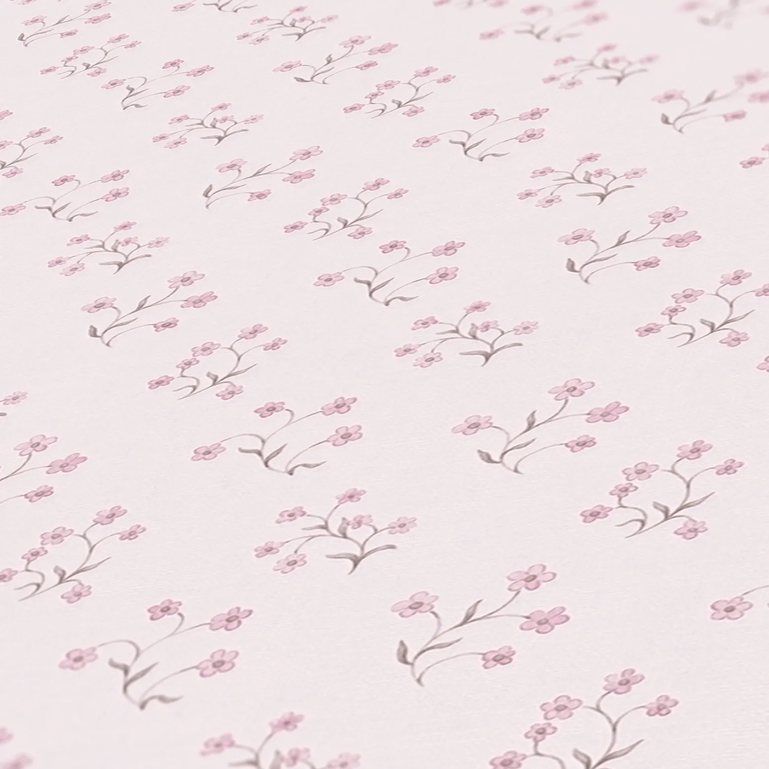 Vliestapete Landhaustil Blumen Weiß Rosa Braun 39074-3