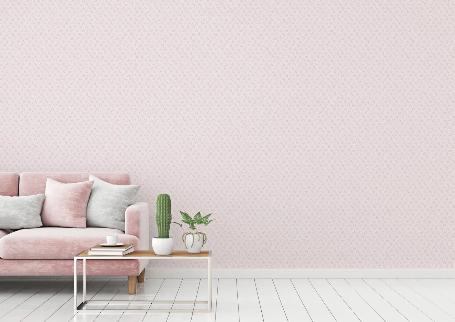 Vliestapete Landhaustil Blumen Weiß Rosa Braun 39074-3