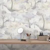Vliestapete Landschaft Wald Beige Grau 10433-02