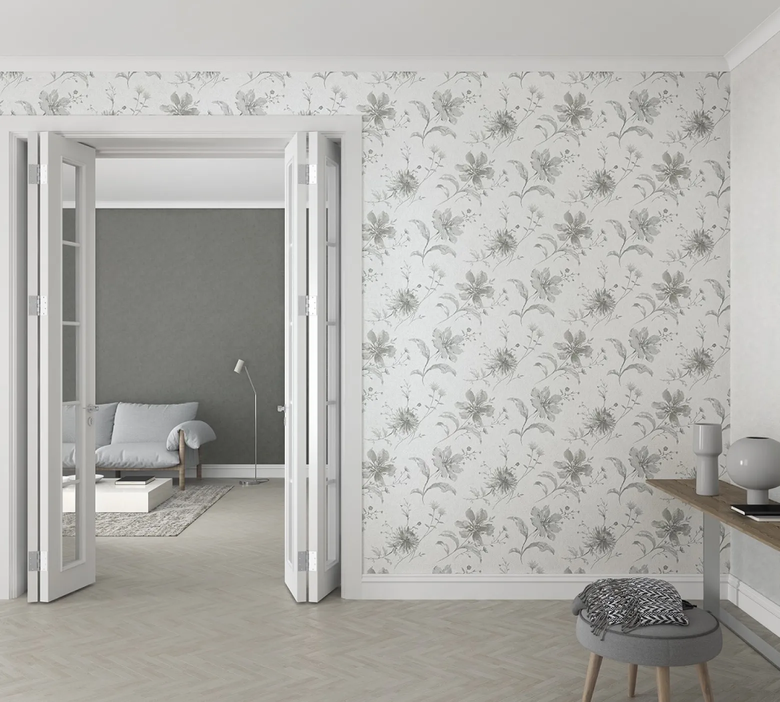 Vliestapete Leinen-Optik dunkelgrau Marburg 32420